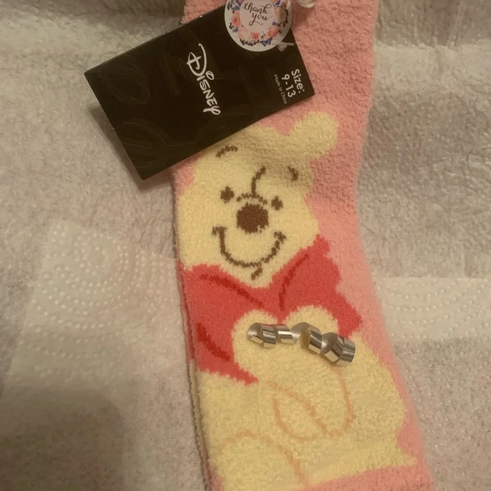 Disney Winnie the Pooh Red and Yellow Socks NEW